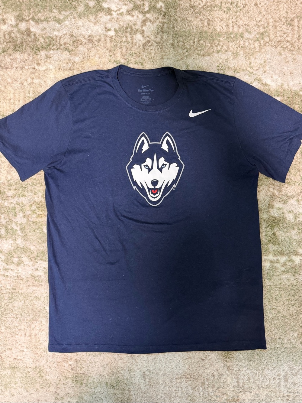 Nike XL Tall Dri-Fit UConn Huskies Logo Tee Shirt T-Shirt Connecticut Navy XLT